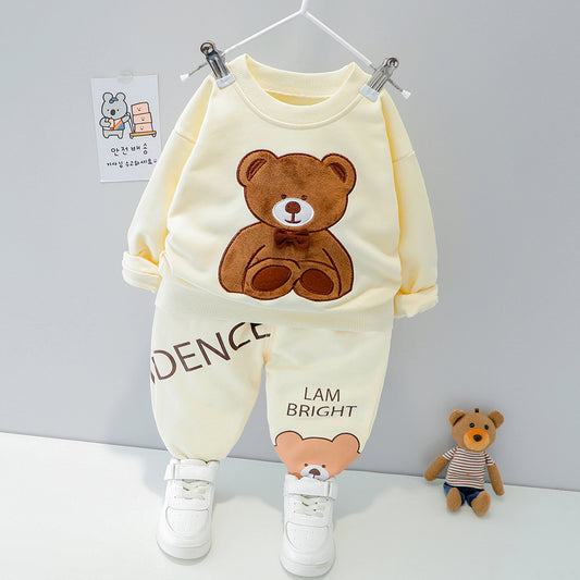 Round Neck Long Sleeve Two-Piece Suit for Baby