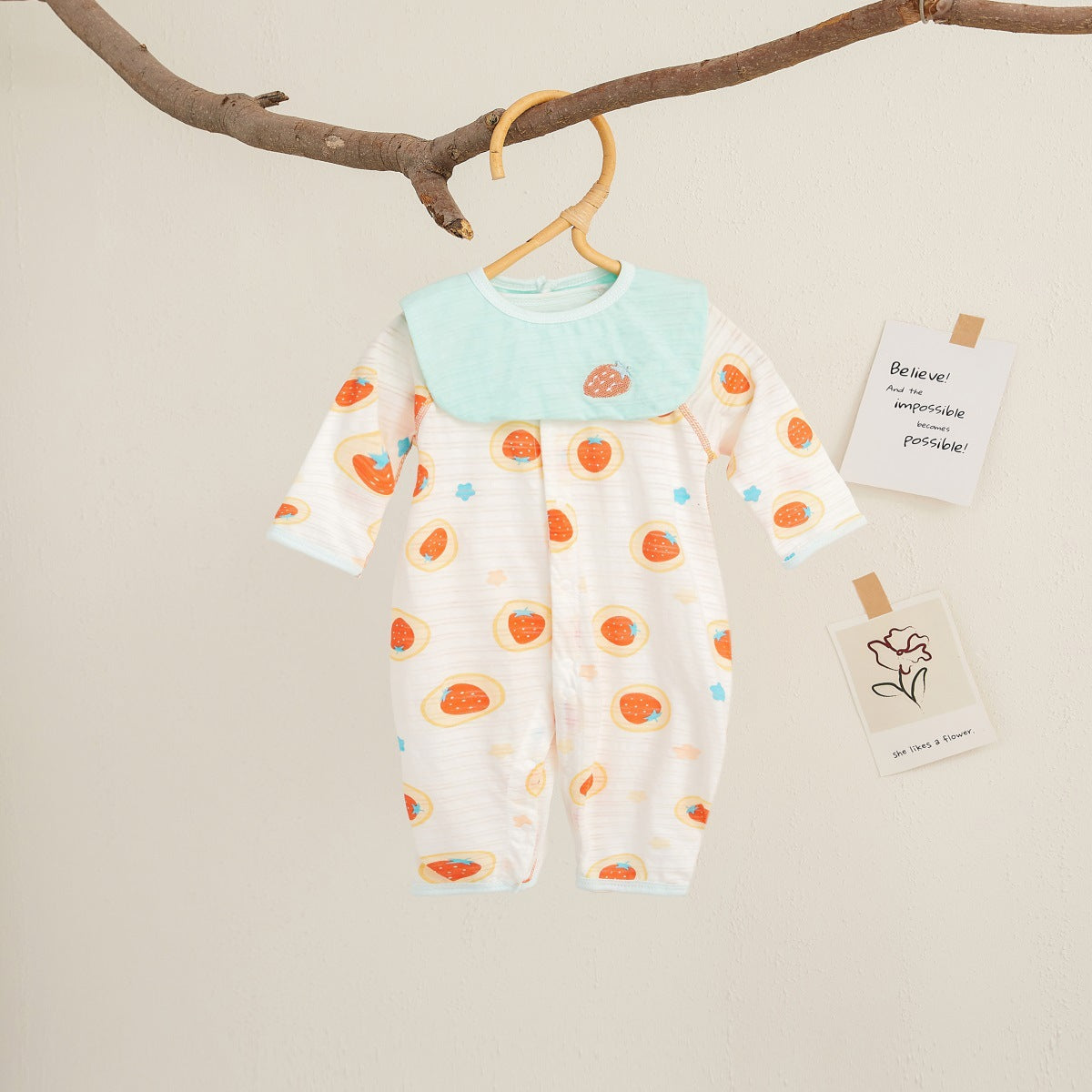 Printed Long-Sleeves Onesie for Baby Girls and Boys