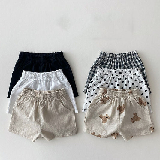 Baby Loose Thin Cotton And Linen Shorts Childish Style