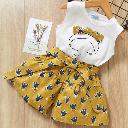 Cute Children's Two-Piece Suit With Bow