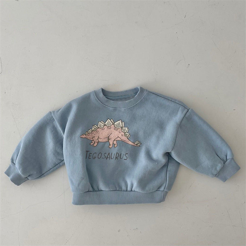 New Children's Cute Dinosaur Fleece Soft Pullover Sweater