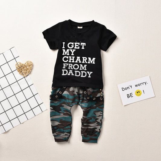 Casual Set Camo Pants with Tshirt for Baby