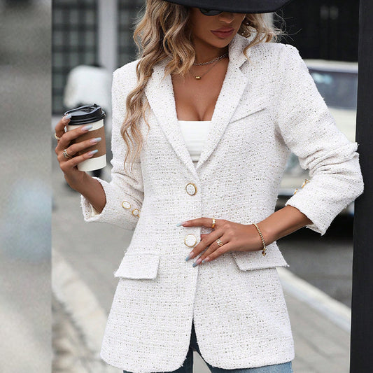 Elegant Large Lapel Jackets Women Clothing In Autumn And Winter