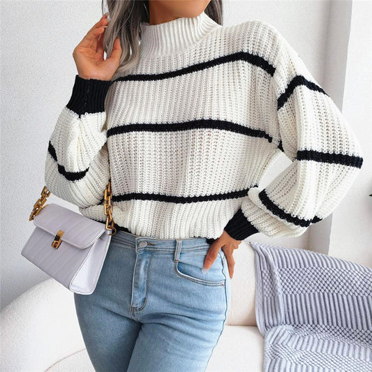 New Knitwear Half-turtleneck Pullover Top Sweater For Women
