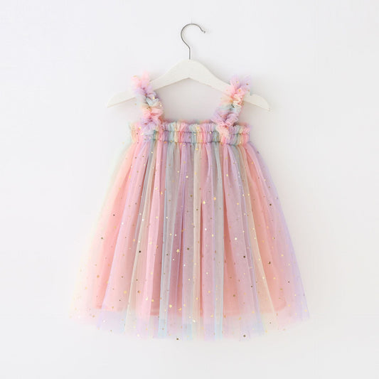 Fly as a Fairy Flowing Sleevless Dress for Party Toddlers and Kids